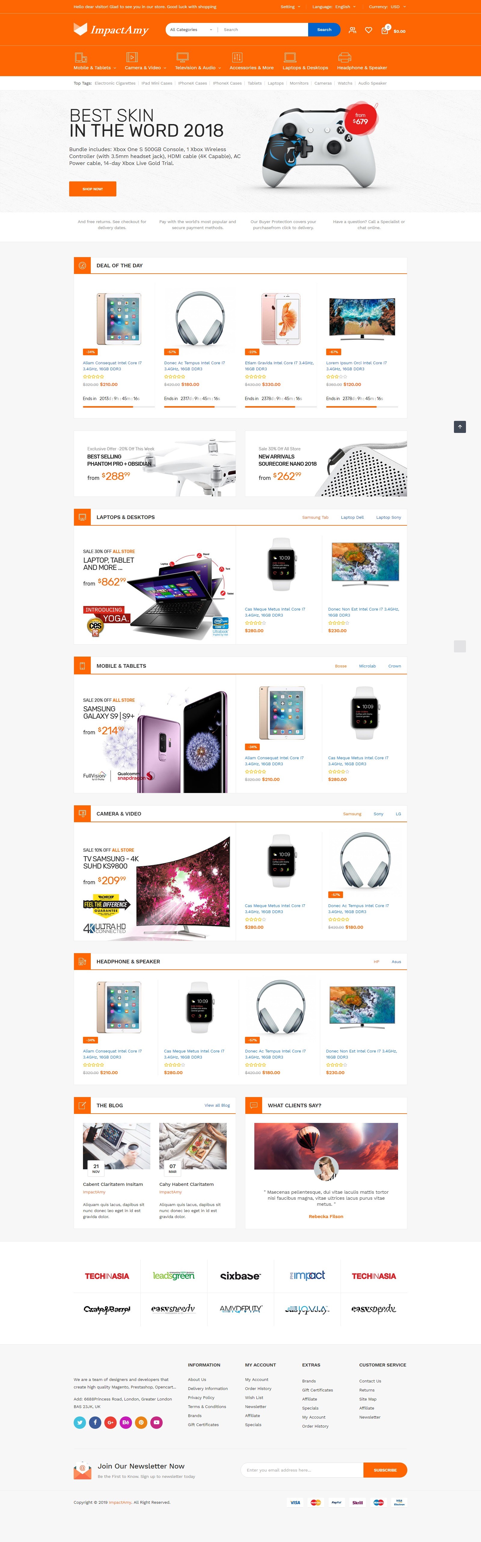 Equipment, The area of Internet OpenCart Template