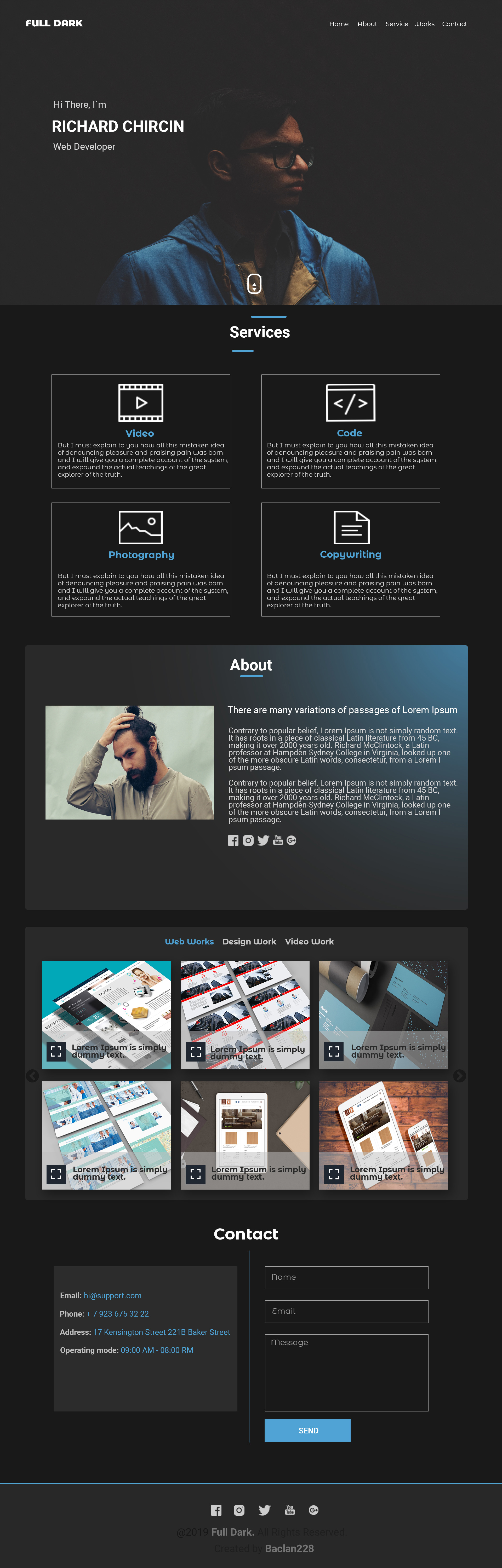 Art Industrial template, Landing page PSD Template
