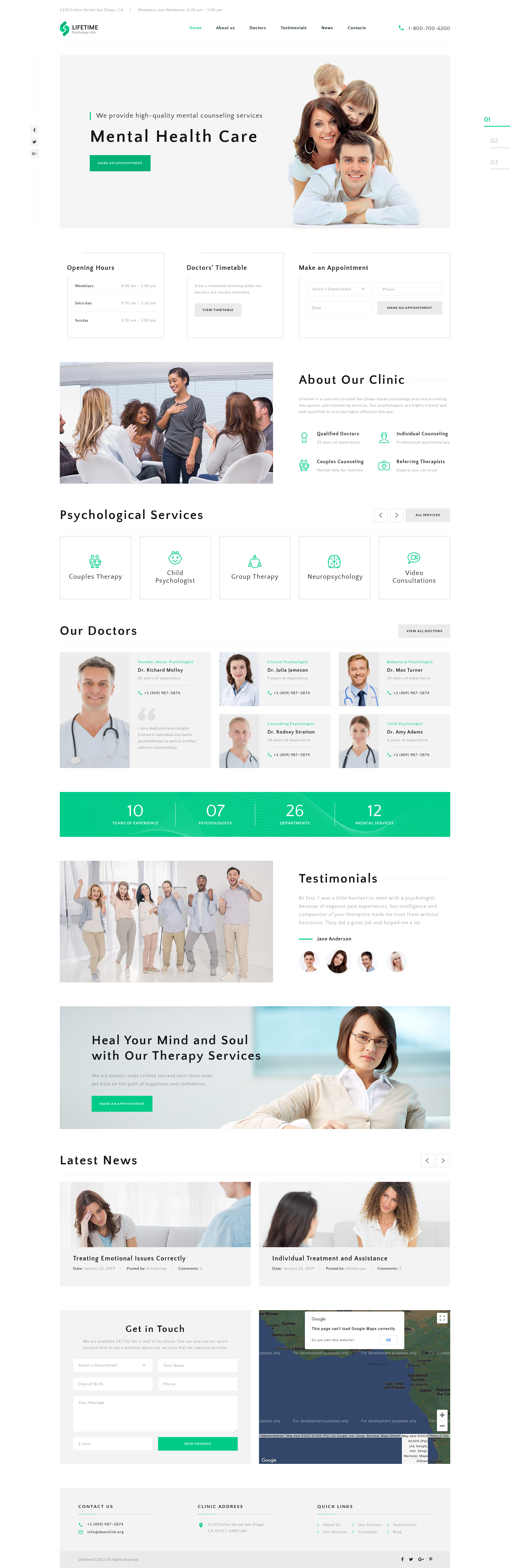Modern and Attractive Design for a Psychological HTML Site Template