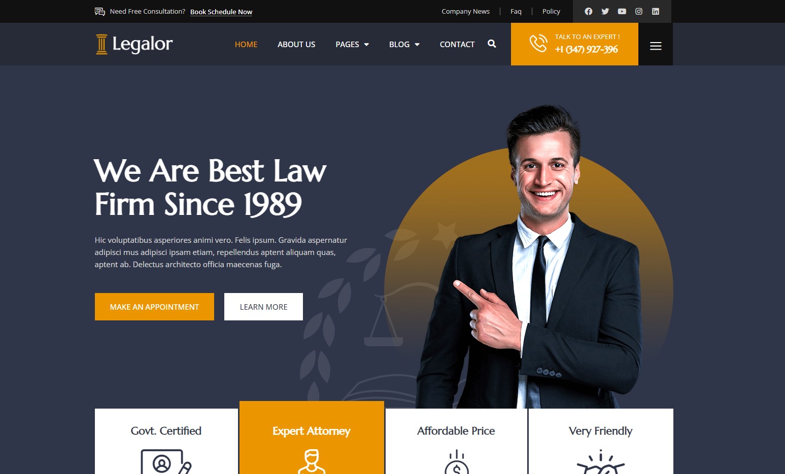 Business, Legal WordPress Template