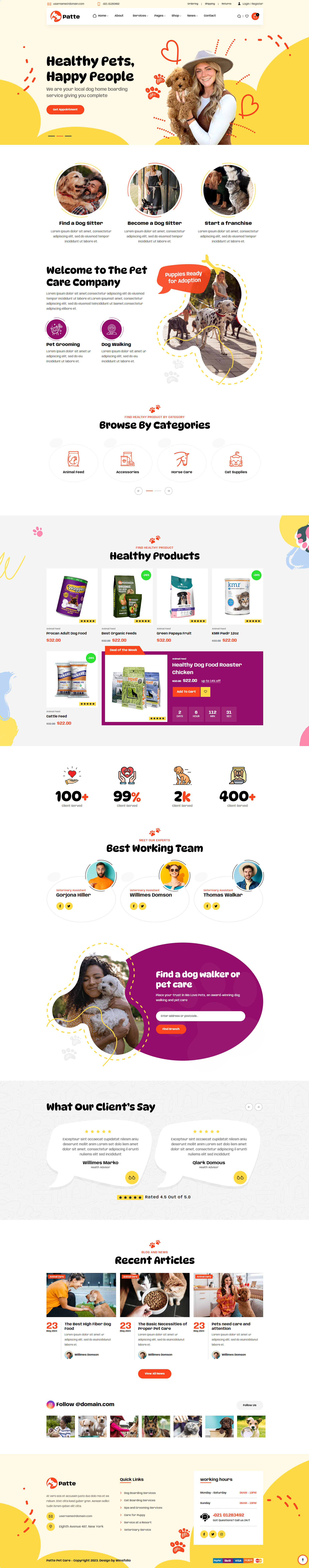 Animals, e-commerce HTML Template
