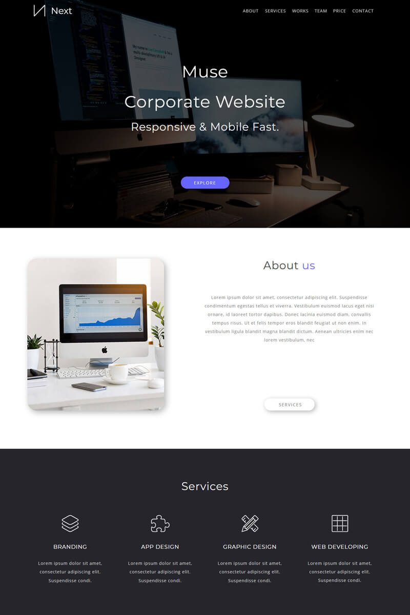 Photography website Adobe Muse Template