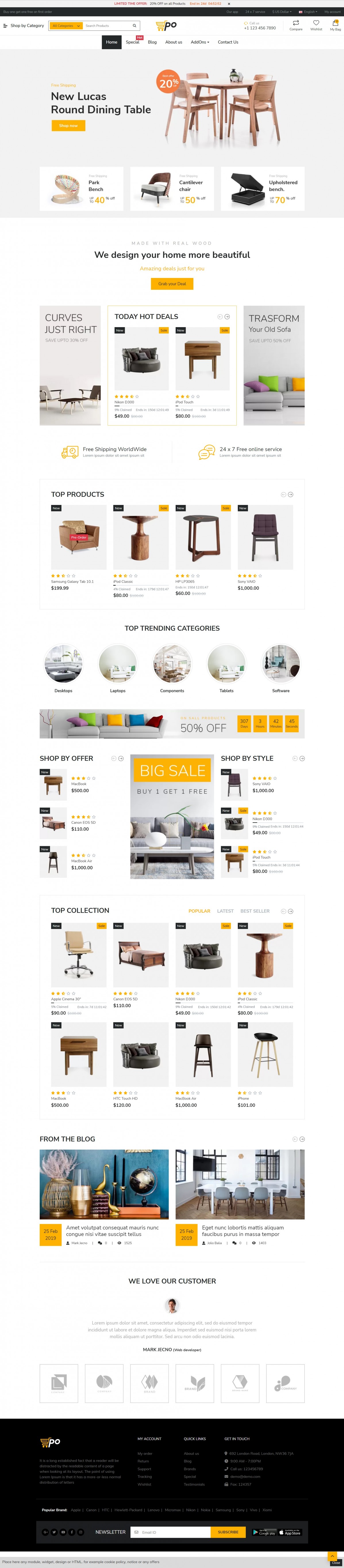 E-commerce, Interior design OpenCart Template