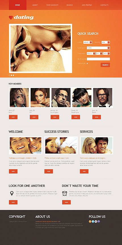 Dating website HTML Template