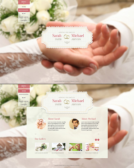 Wedding website HTML Template